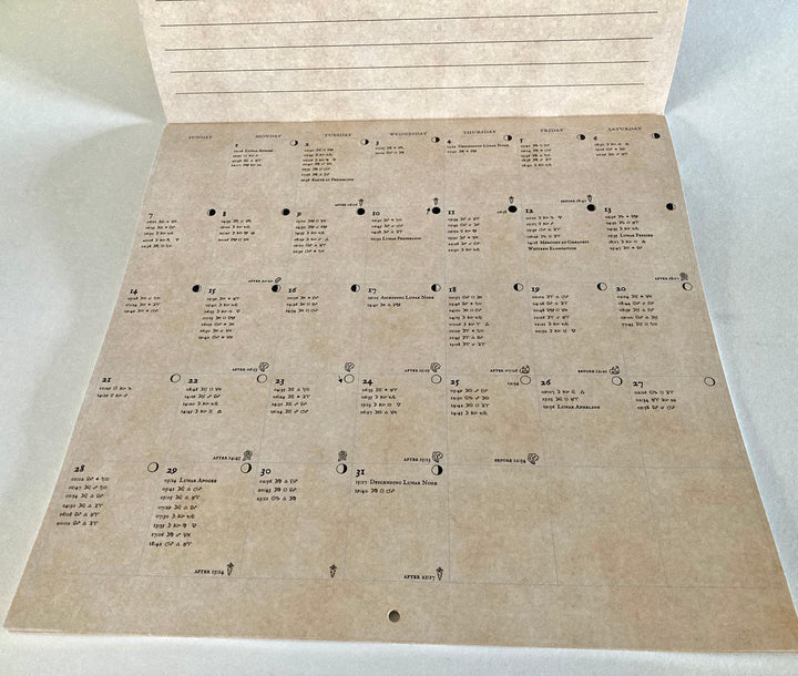 2025 Sidereal Astronomological Calendar